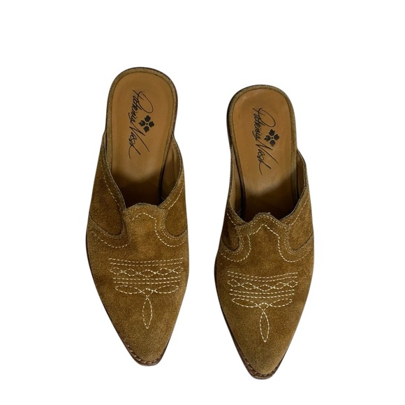 PATRICIA NASH BROWN SUEDE LEATHER BATTISTA SLIP ON Western MULES SZ 6 - Picture 9 of 10